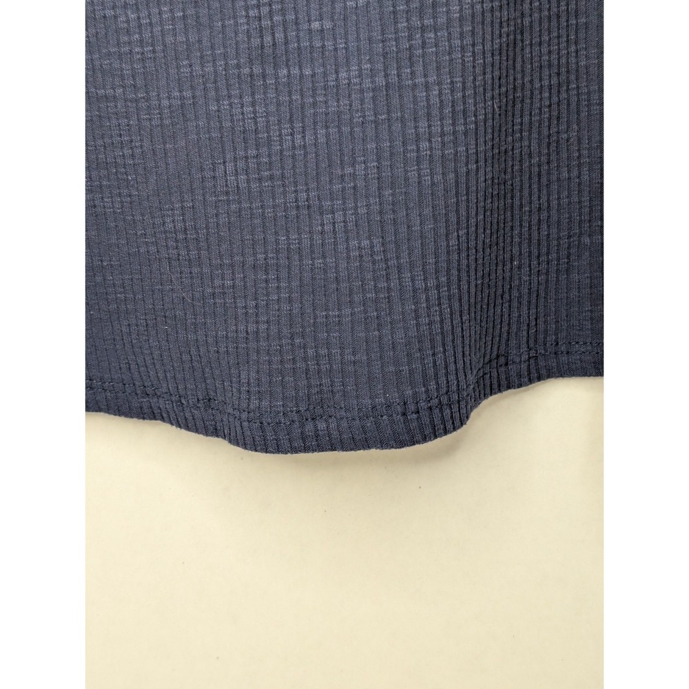 Nine West Womens Medium Blue Ribbed Tank Top Cutout Sleeveless Casual Stretch - Picture 4 of 9